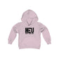 Black HEU HIT EM UP Logo Youth Heavy Blend Hooded Sweatshirt