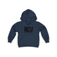 Black HEU HIT EM UP Logo Youth Heavy Blend Hooded Sweatshirt