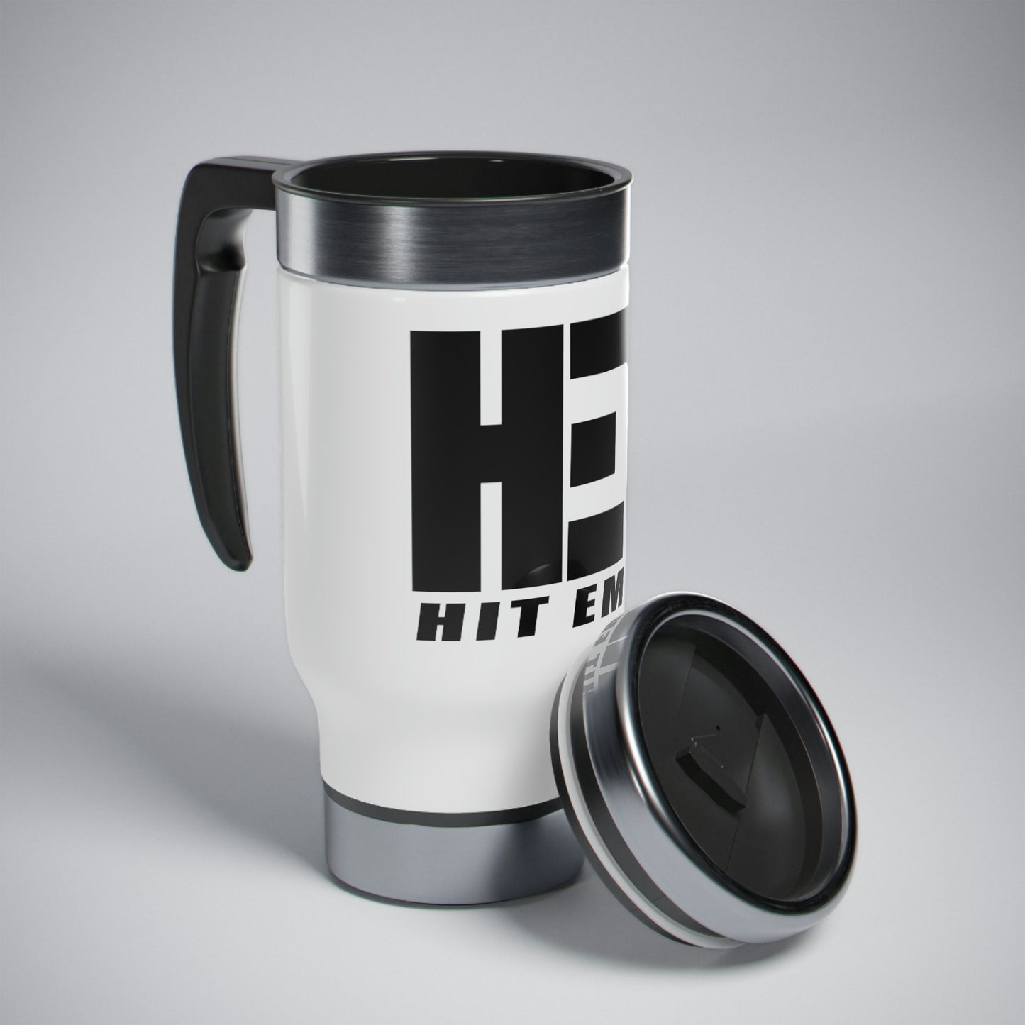 Hit Em Up Stainless Steel Travel Mug with Handle, 14oz