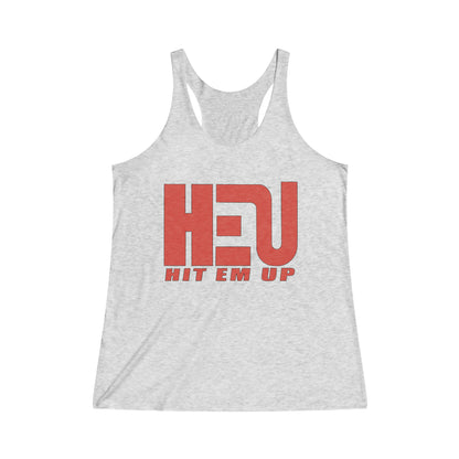 HEU Red Logo Women's Tri-Blend Racerback Tank