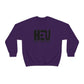 Black HEU HIT EM UP Logo Heavy Blend Crewneck Sweatshirt