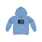 Black HEU HIT EM UP Logo Youth Heavy Blend Hooded Sweatshirt