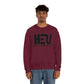 Black HEU HIT EM UP Logo Heavy Blend Crewneck Sweatshirt