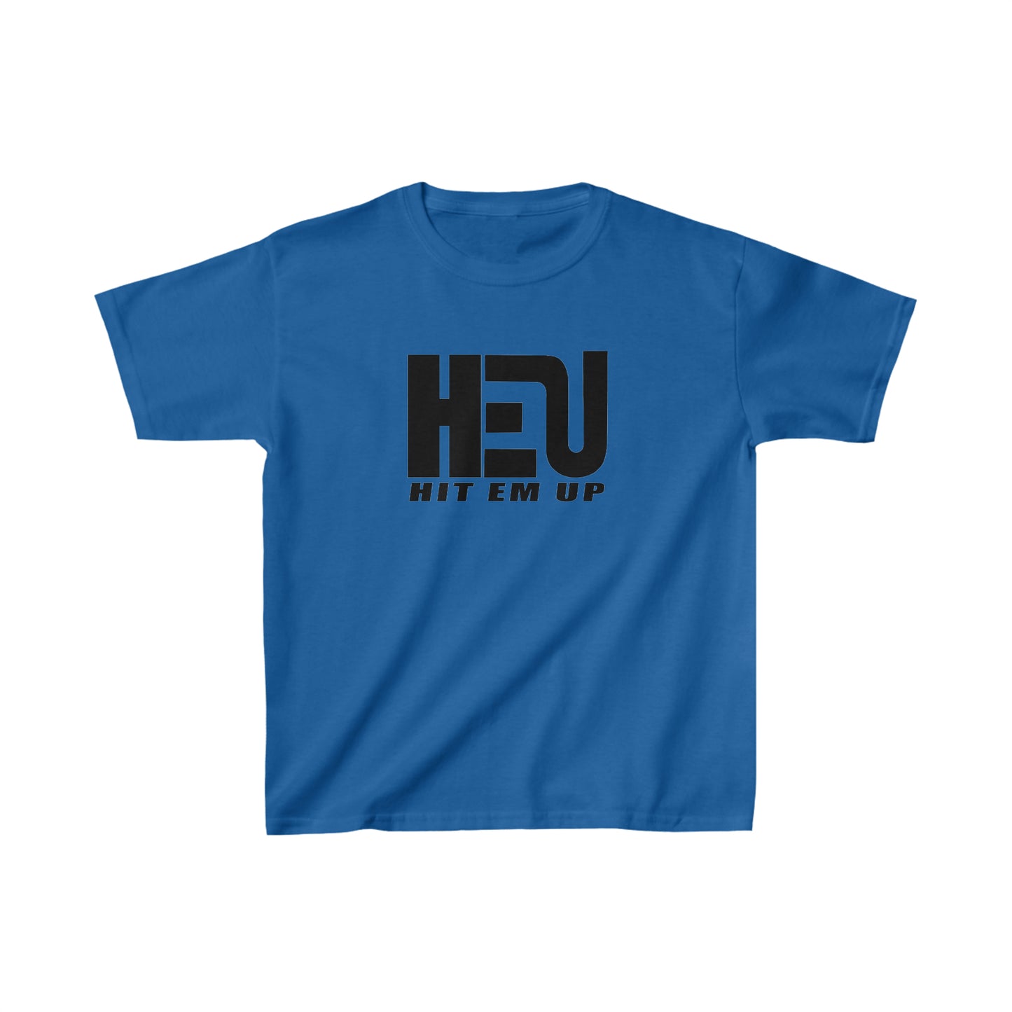 Black HEU HIT EM UP Logo Kids Heavy Cotton Tee