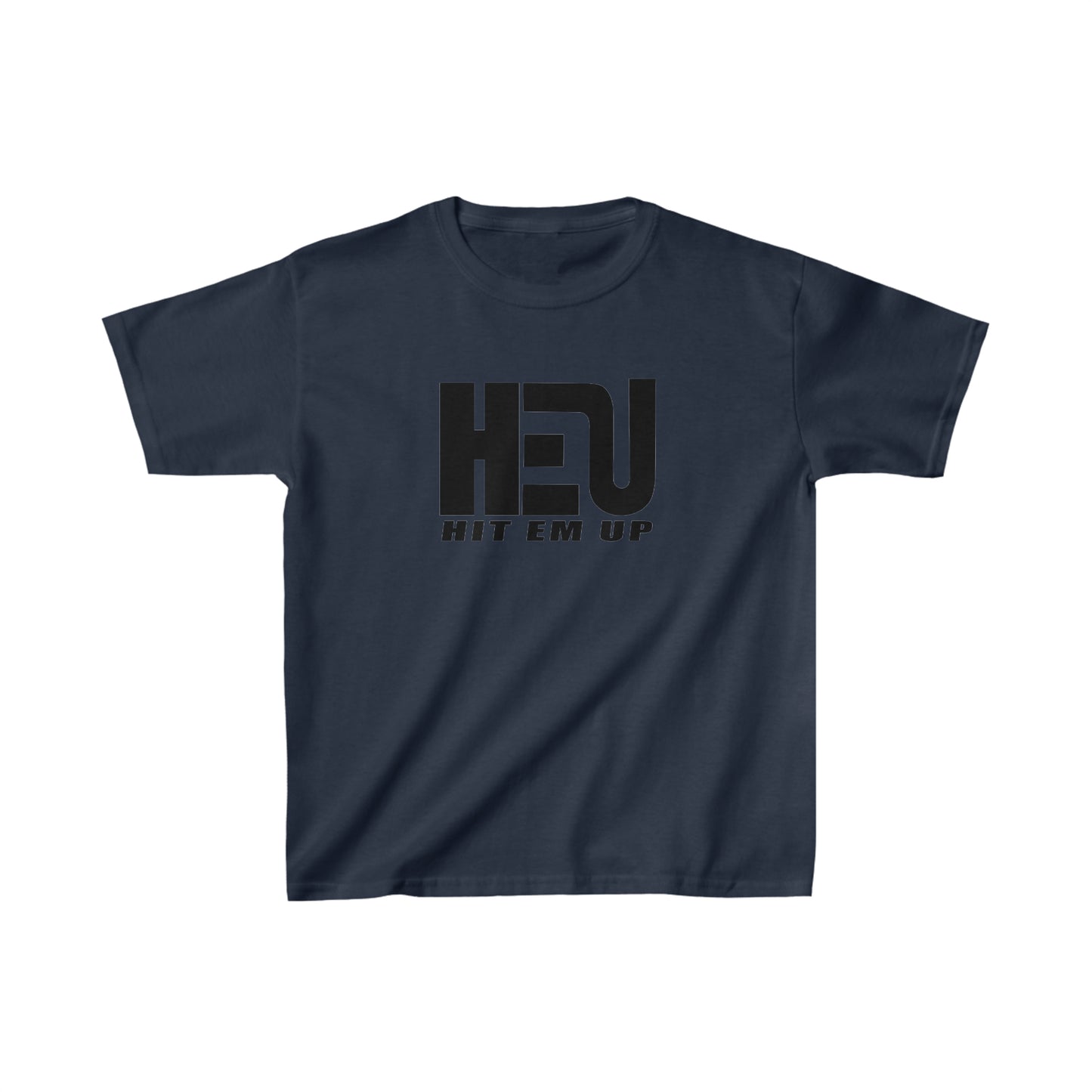 Black HEU HIT EM UP Logo Kids Heavy Cotton Tee