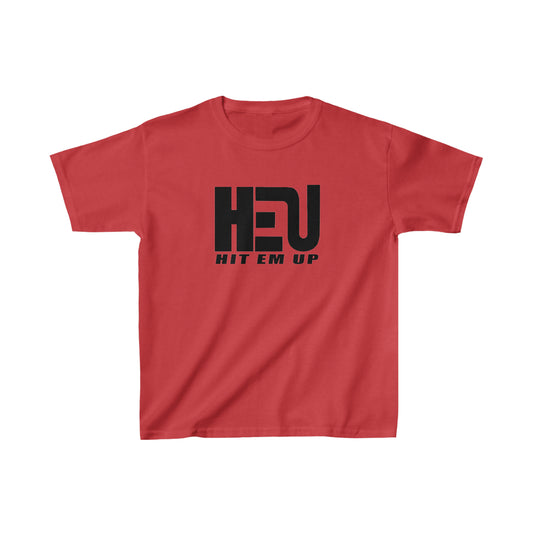 Black HEU HIT EM UP Logo Kids Heavy Cotton Tee