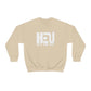 White HEU HIT EM UP Logo Heavy Blend Crewneck Sweatshirt