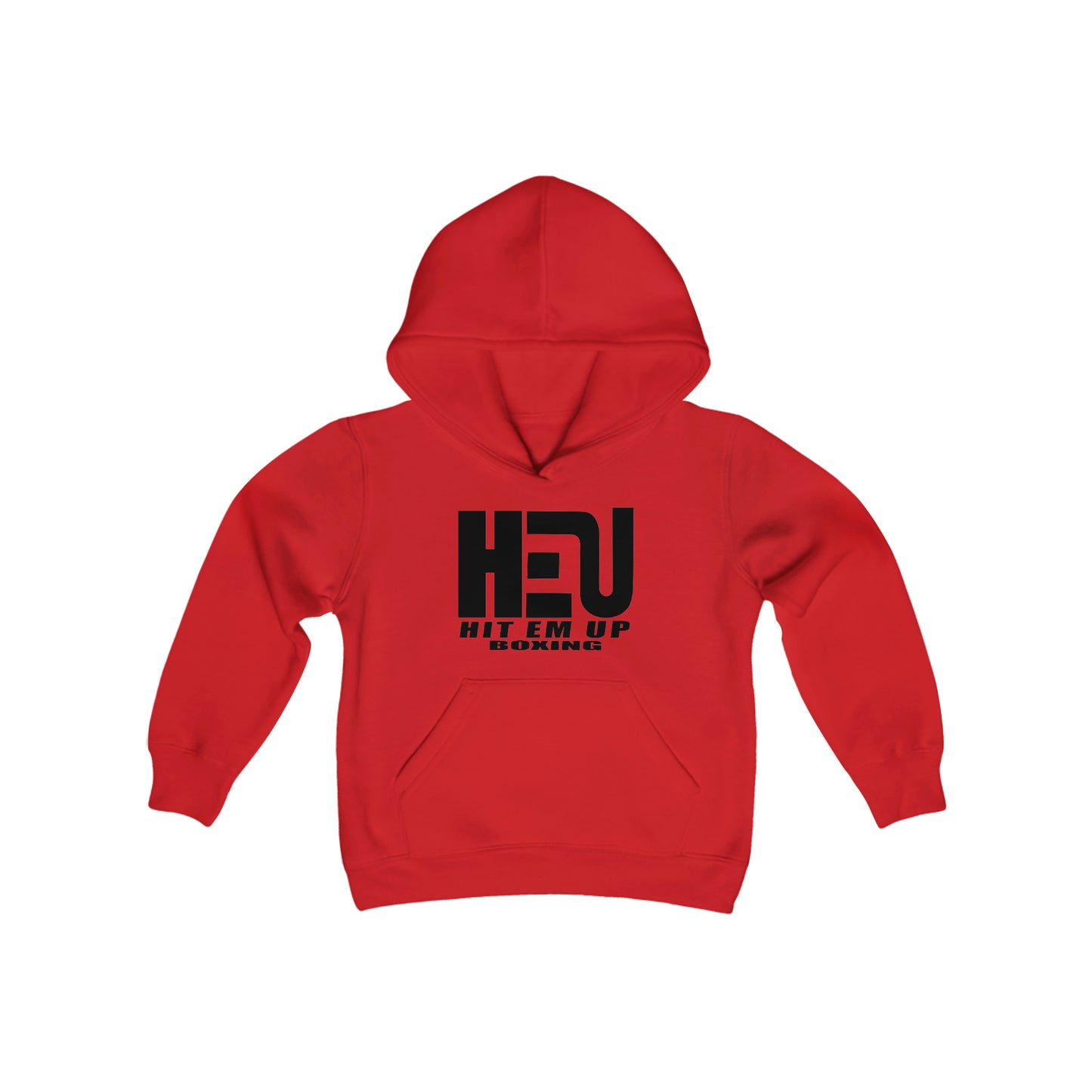 HEU HIT EM UP BOXING Black Youth Heavy Blend Hooded Sweatshirt