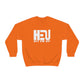 White HEU HIT EM UP Logo Heavy Blend Crewneck Sweatshirt