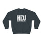 White HEU HIT EM UP Logo Heavy Blend Crewneck Sweatshirt