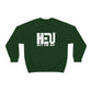 White HEU HIT EM UP Logo Heavy Blend Crewneck Sweatshirt