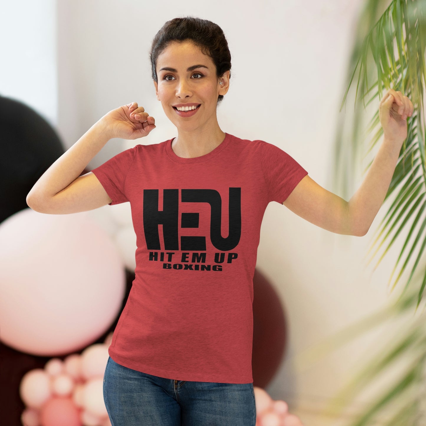 HEU HIT EM UP Boxing Black Logo Women's Triblend Tee