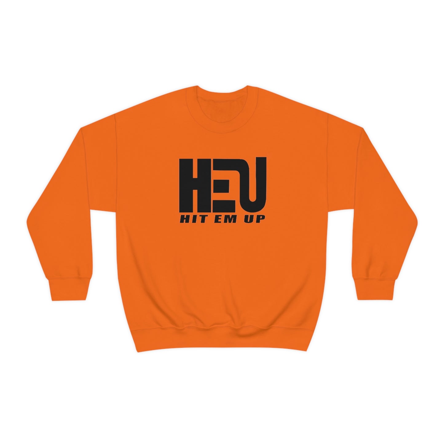 Black HEU HIT EM UP Logo Heavy Blend Crewneck Sweatshirt