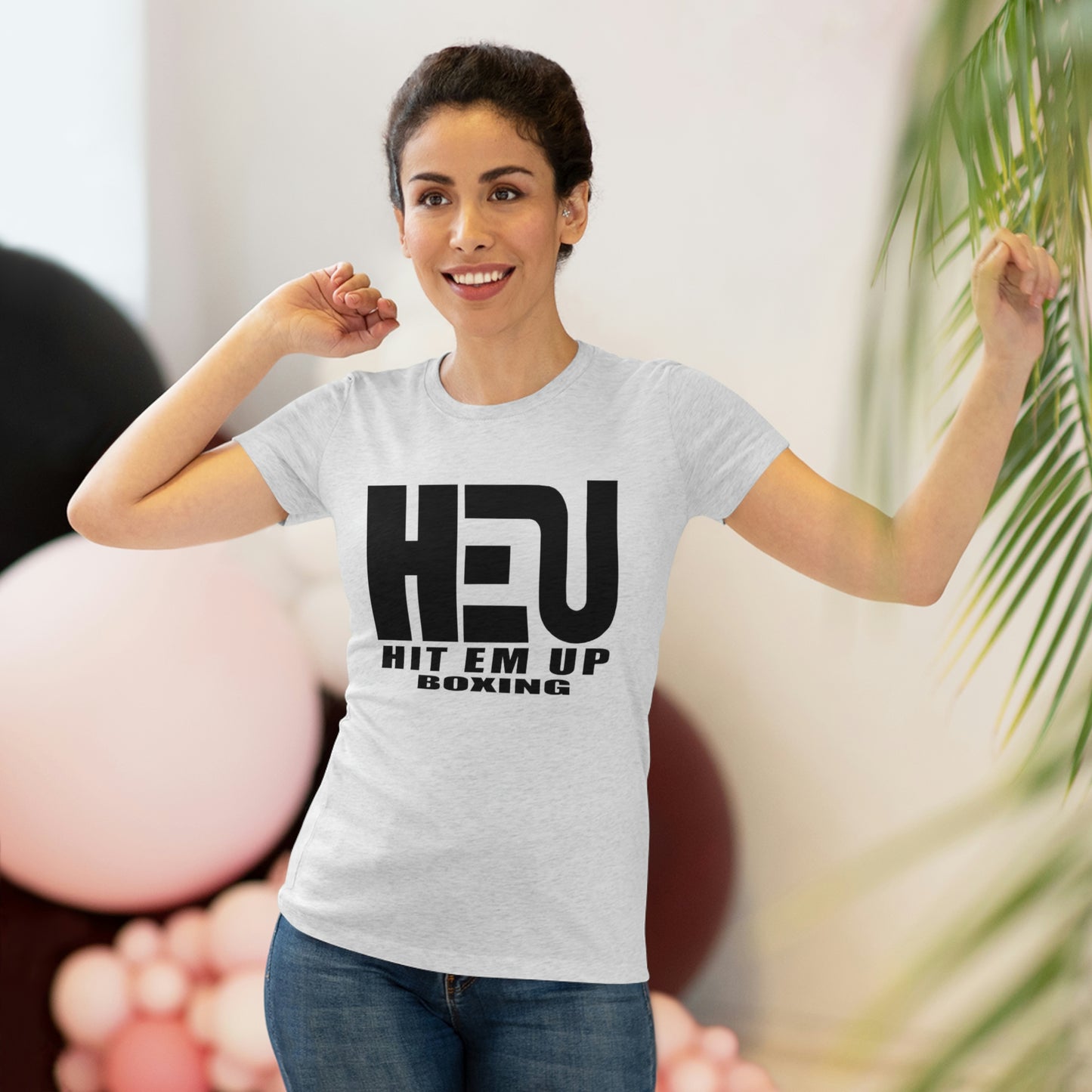 HEU HIT EM UP Boxing Black Logo Women's Triblend Tee