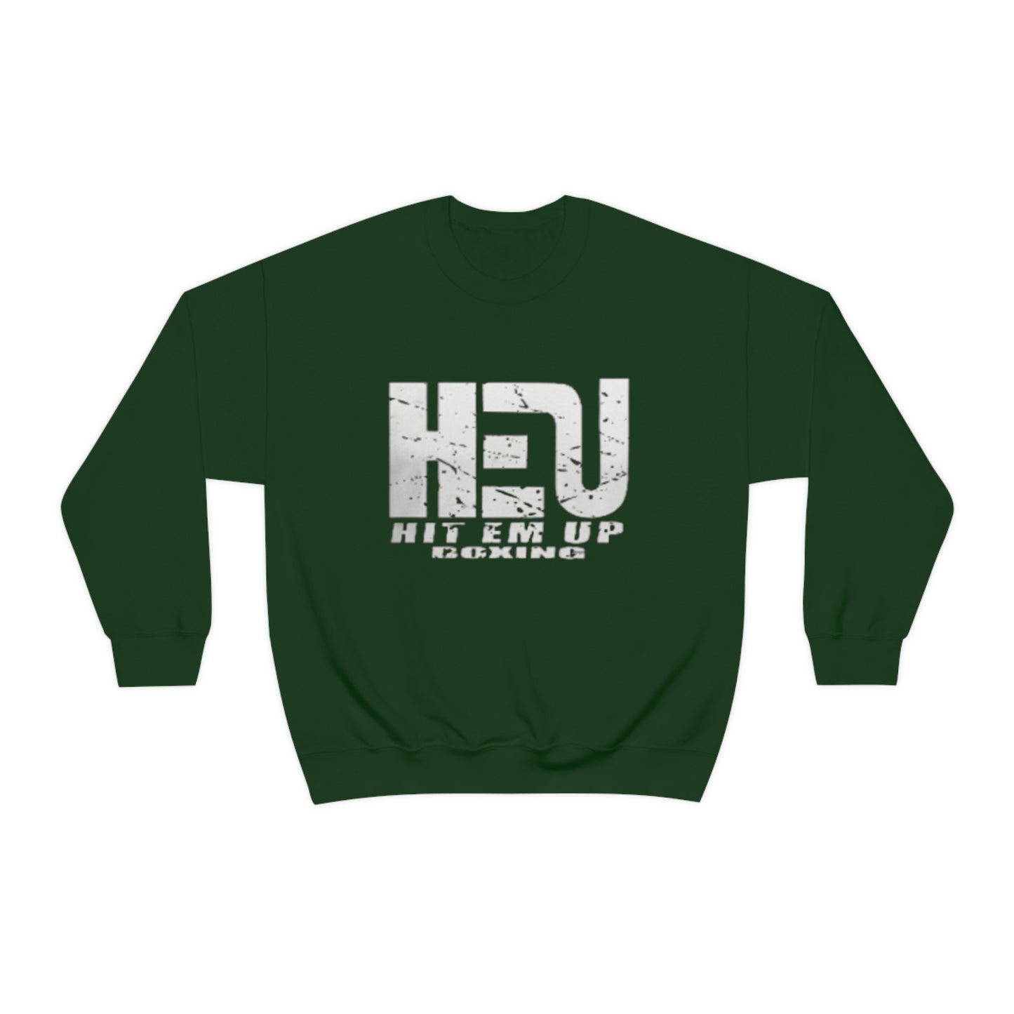 HEU Boxing Distressed Logo Unisex Heavy Blend Crewneck Sweatshirt