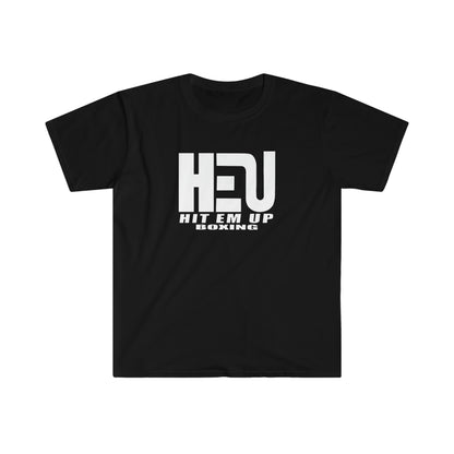 White HEU HIT EM UP Boxing Logo T-Shirt