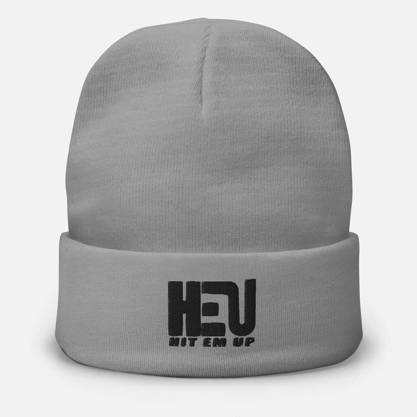 HIT EM UP Black logo Embroidered Beanie