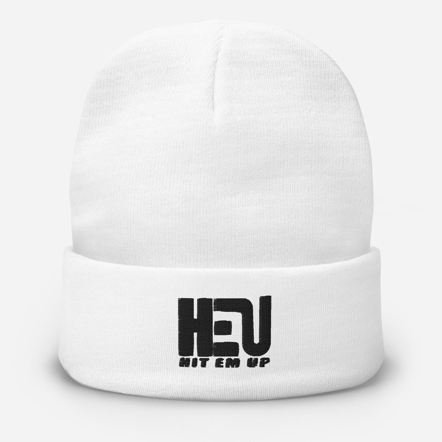 HIT EM UP Black logo Embroidered Beanie